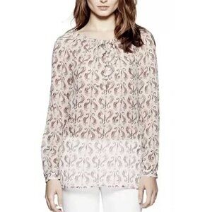 Tory Burch cream seahorse print blouse